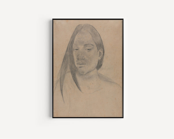 Paul Gauguin — Head of a Tahitian Woman (Graphite Study) | Fine Art Print