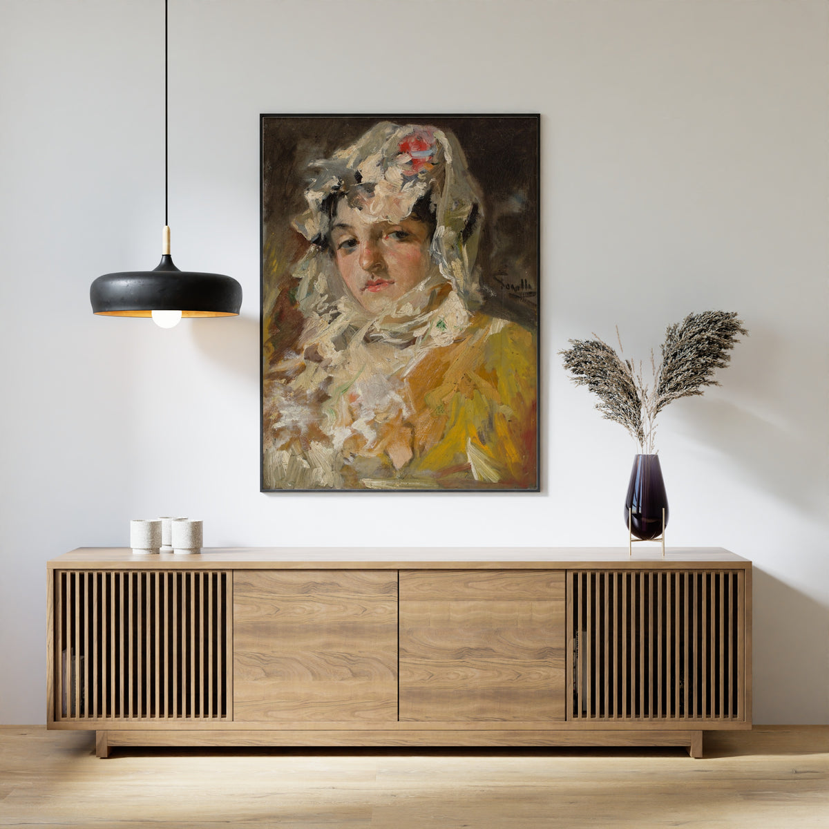 Joaquín Sorolla — Head of a Woman with a White Mantilla | Fine Art Print