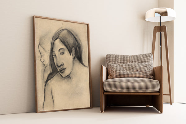 Paul Gauguin — Heads of Tahitian Women, Frontal and Profile Views | Fine Art Print