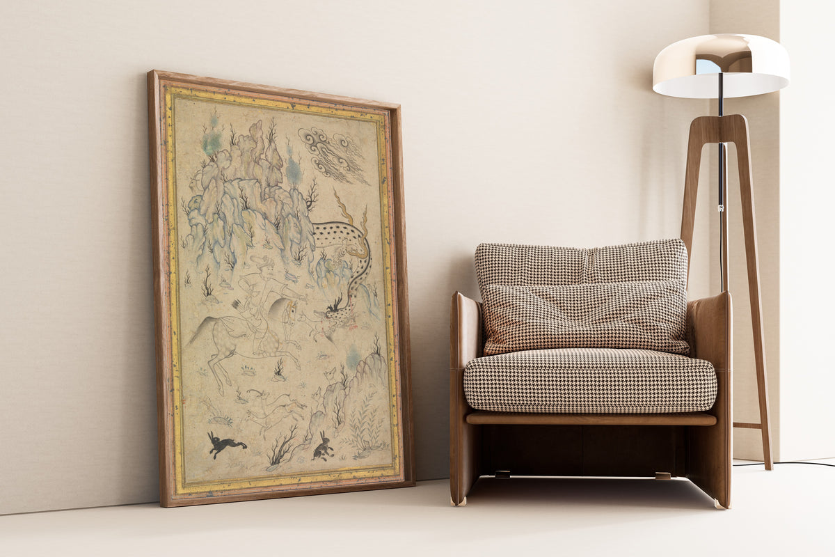 Hero and Dragon | Persian Drawing Art Print