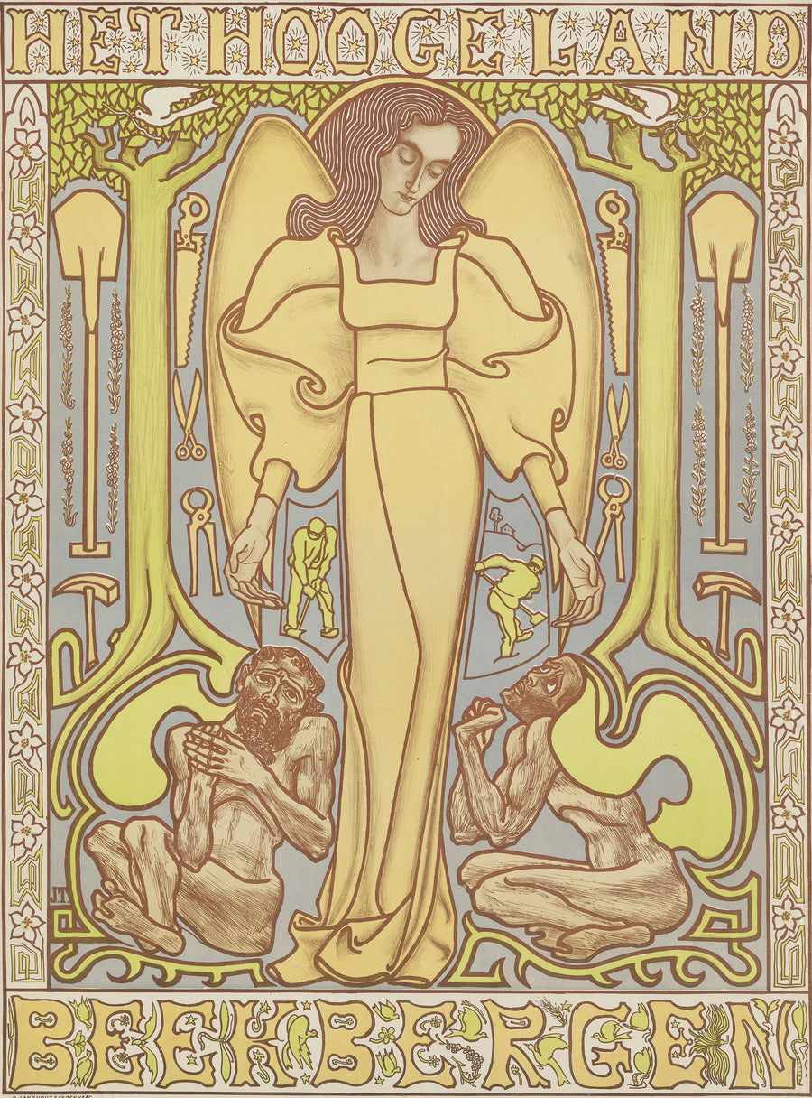 Jan Toorop — Het Hooge Land. Beekbergen | Vintage Poster Print shown to scale on a wall above a sofa