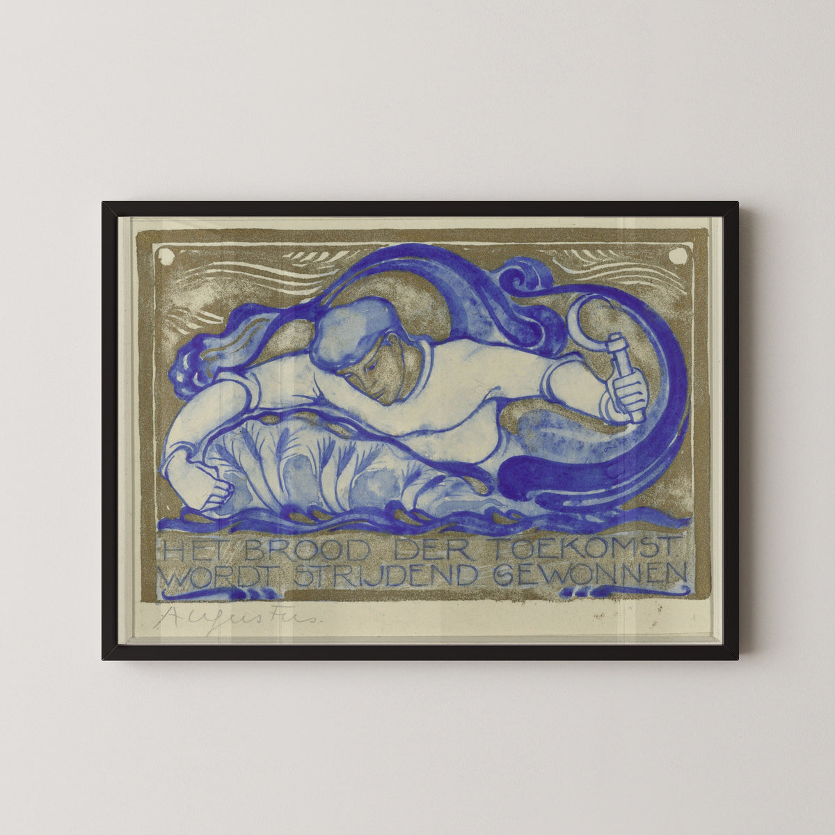 Willem Arondéus — Het brood der toekomst wordt strijdend gewonnen, augustus [The bread of the future is won by struggle] | Art Deco Print