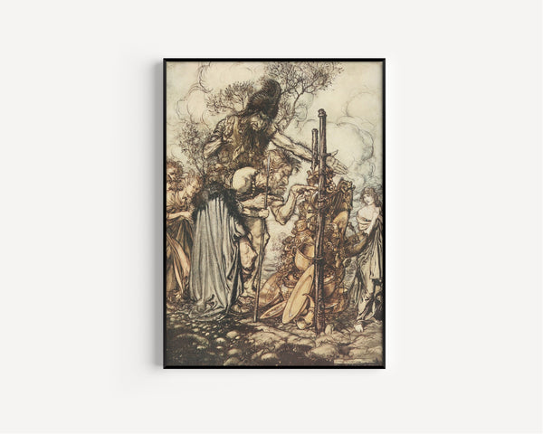 Arthur Rackham — Hey! Come Hither, and Stop Me This Cranny! | Wagner Illustration Print