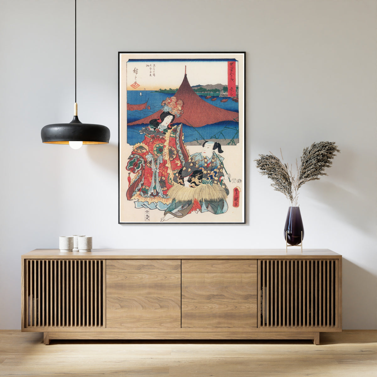 Utagawa Hiroshige & Utagawa Kunisada — Fifty-three Stations by Two Brushes: Kuwana | Japanese Woodblock Print (Ukiyo-e)