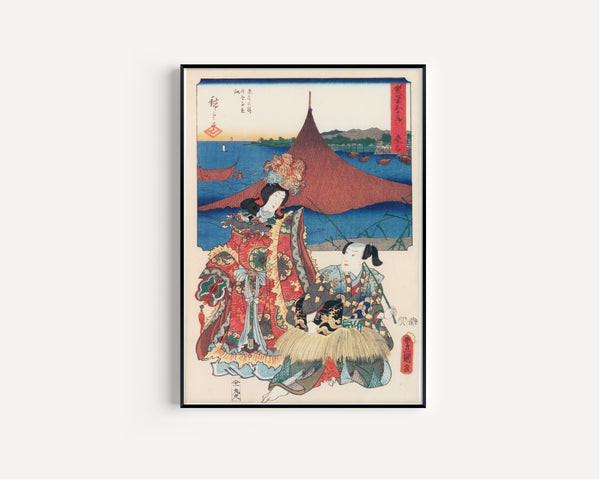 Utagawa Hiroshige & Utagawa Kunisada — Fifty-three Stations by Two Brushes: Kuwana | Japanese Woodblock Print (Ukiyo-e)