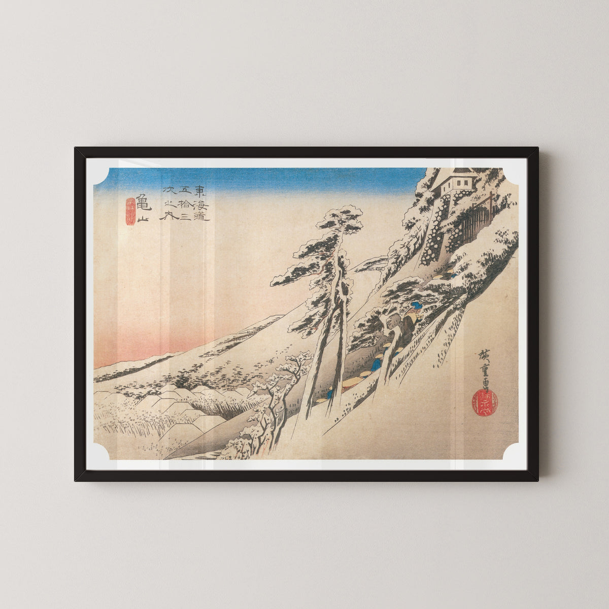 Utagawa Hiroshige — Kameyama, Clear Weather after Snow | Japanese Woodblock Print (Ukiyo-e)