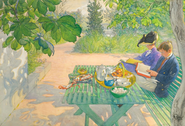 Carl Larsson — Holiday Reading | Swedish Watercolour Print