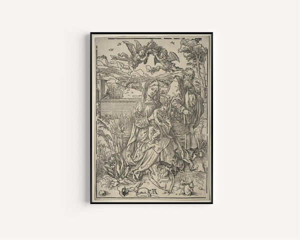 Albrecht Dürer — Holy Family with the Three Hares | Woodcut Print