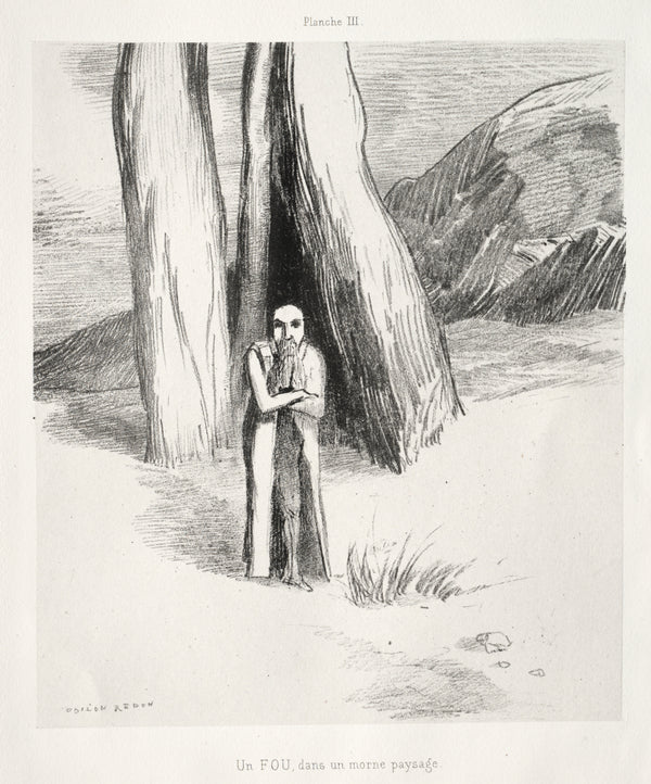 Odilon Redon — Homage to Goya: A Madman in a Dismal Landscape | Symbolist Art Print