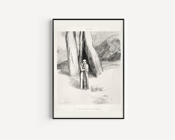 Odilon Redon — Homage to Goya: A Madman in a Dismal Landscape | Symbolist Art Print