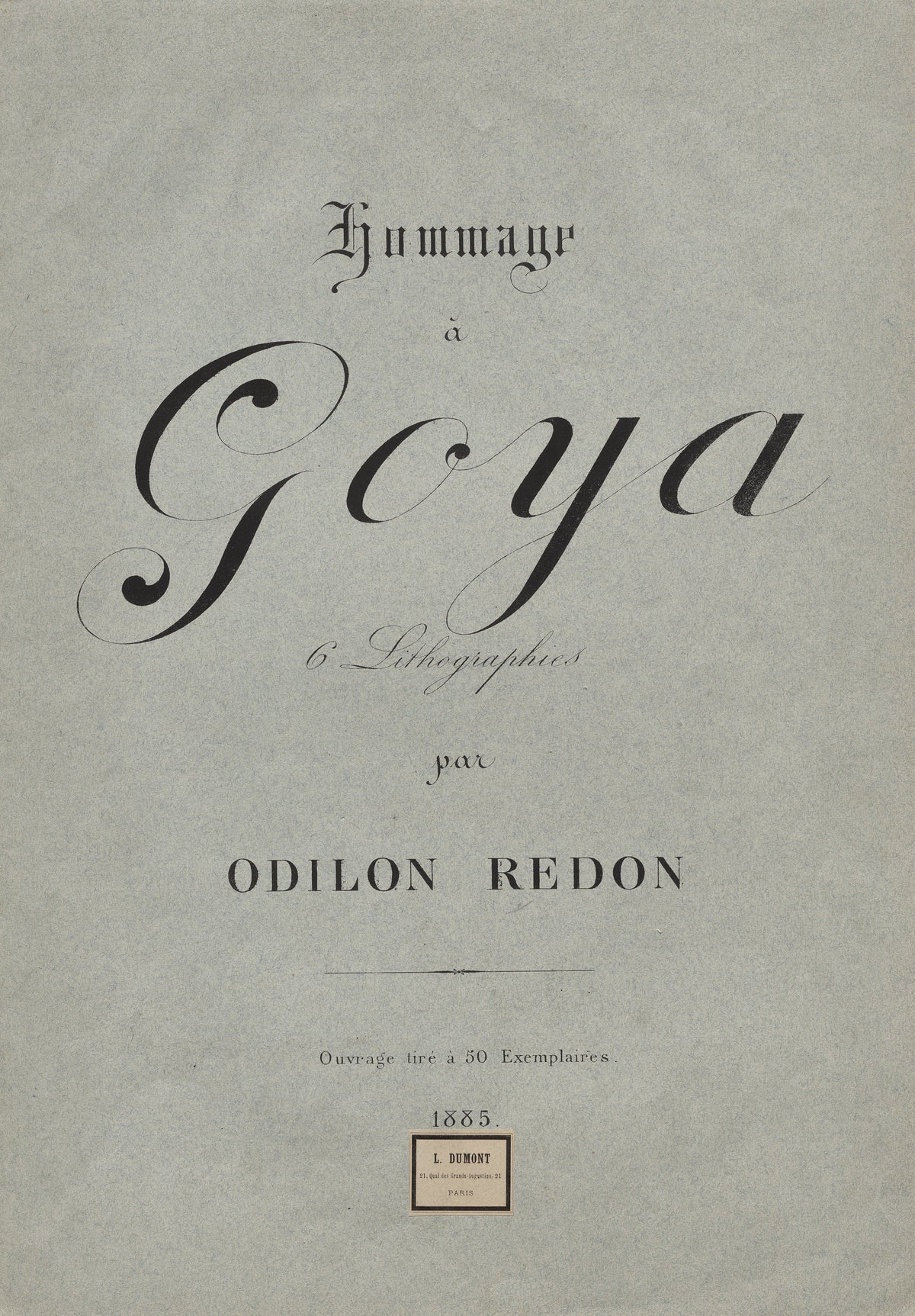 Odilon Redon — Homage to Goya: Cover | Symbolist Art Print