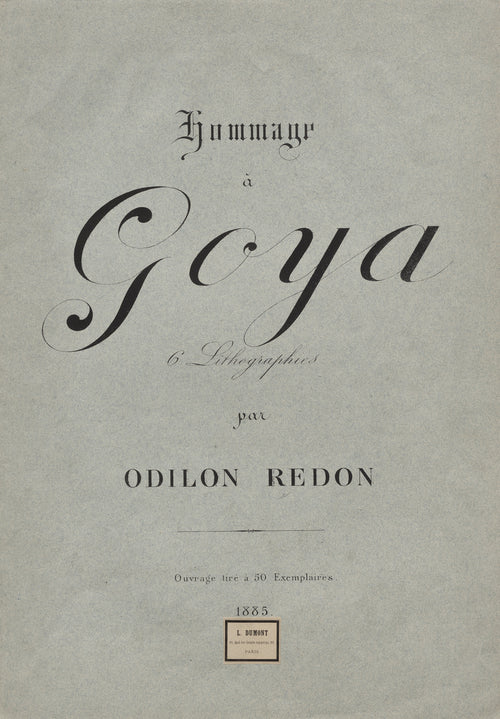 Odilon Redon — Homage to Goya: Cover | Symbolist Art Print