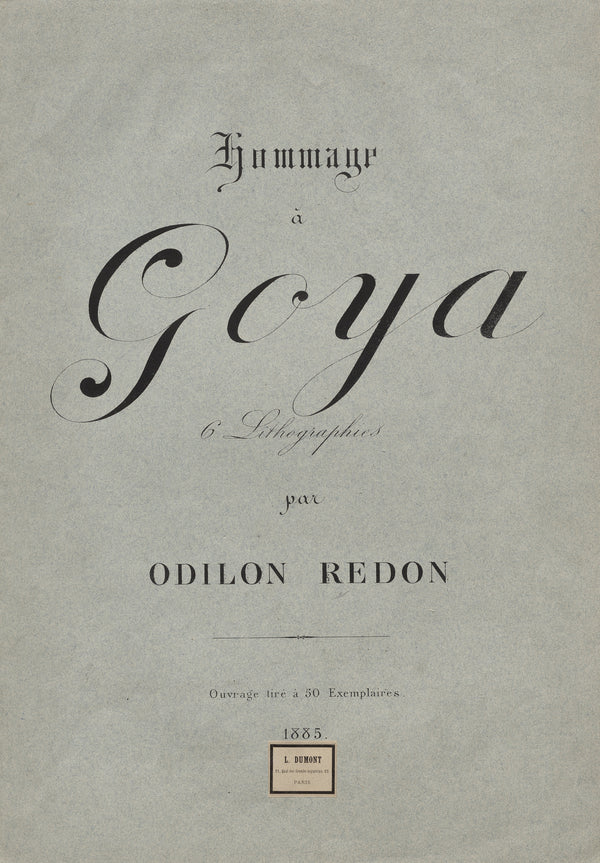 Odilon Redon — Homage to Goya: Cover | Symbolist Art Print
