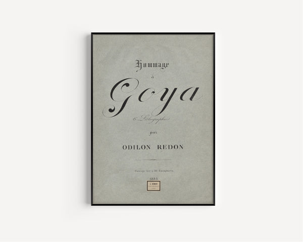 Odilon Redon — Homage to Goya: Cover | Symbolist Art Print