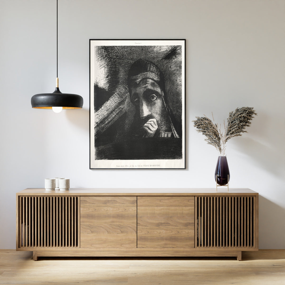 Odilon Redon — Homage to Goya: In My Dream I Saw in the Sky a Face of Mystery | Symbolist Art Print