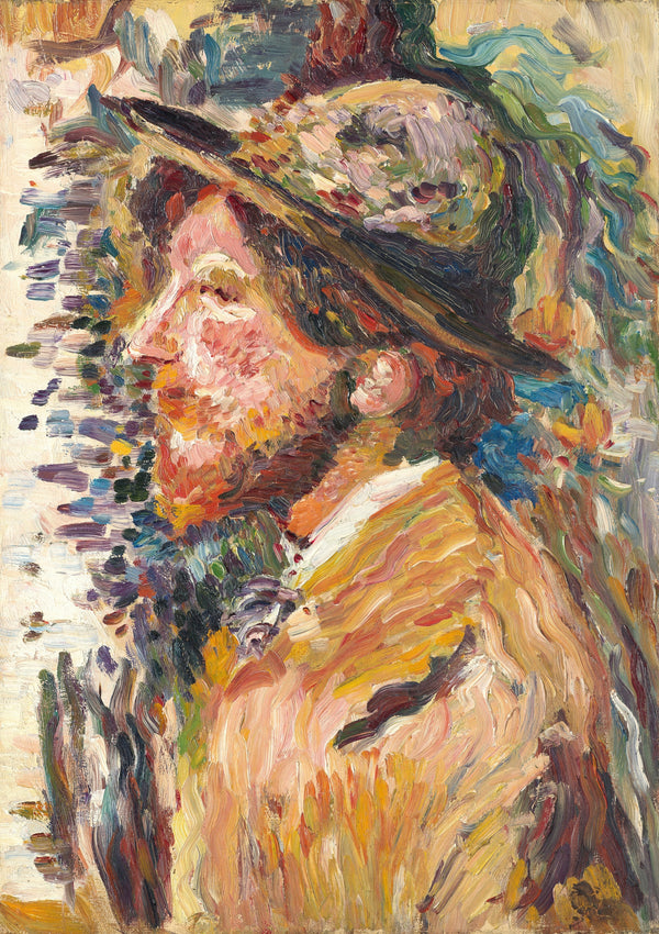 Henri Martin — Homme en buste de profil | Pointillist Portrait Print
