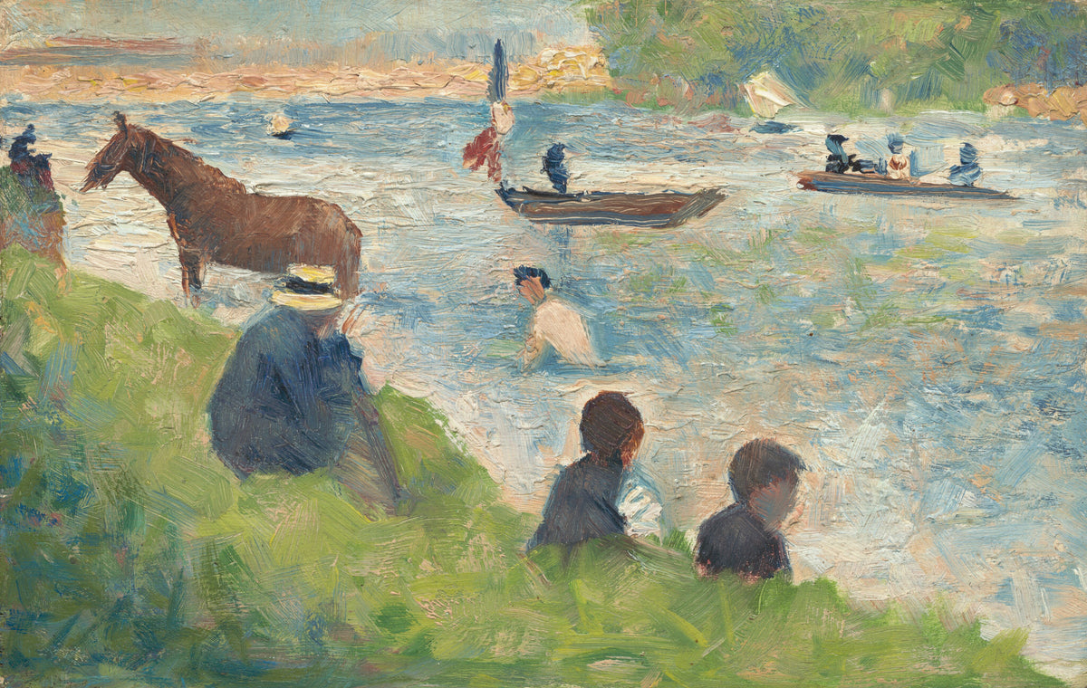 Georges Seurat — Horse and Boats (Study for "Bathers at Asnières") | Fine Art Print