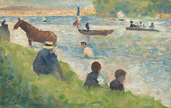 Georges Seurat — Horse and Boats (Study for "Bathers at Asnières") | Fine Art Print