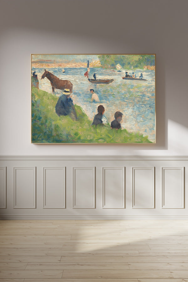 Georges Seurat — Horse and Boats (Study for "Bathers at Asnières") | Fine Art Print