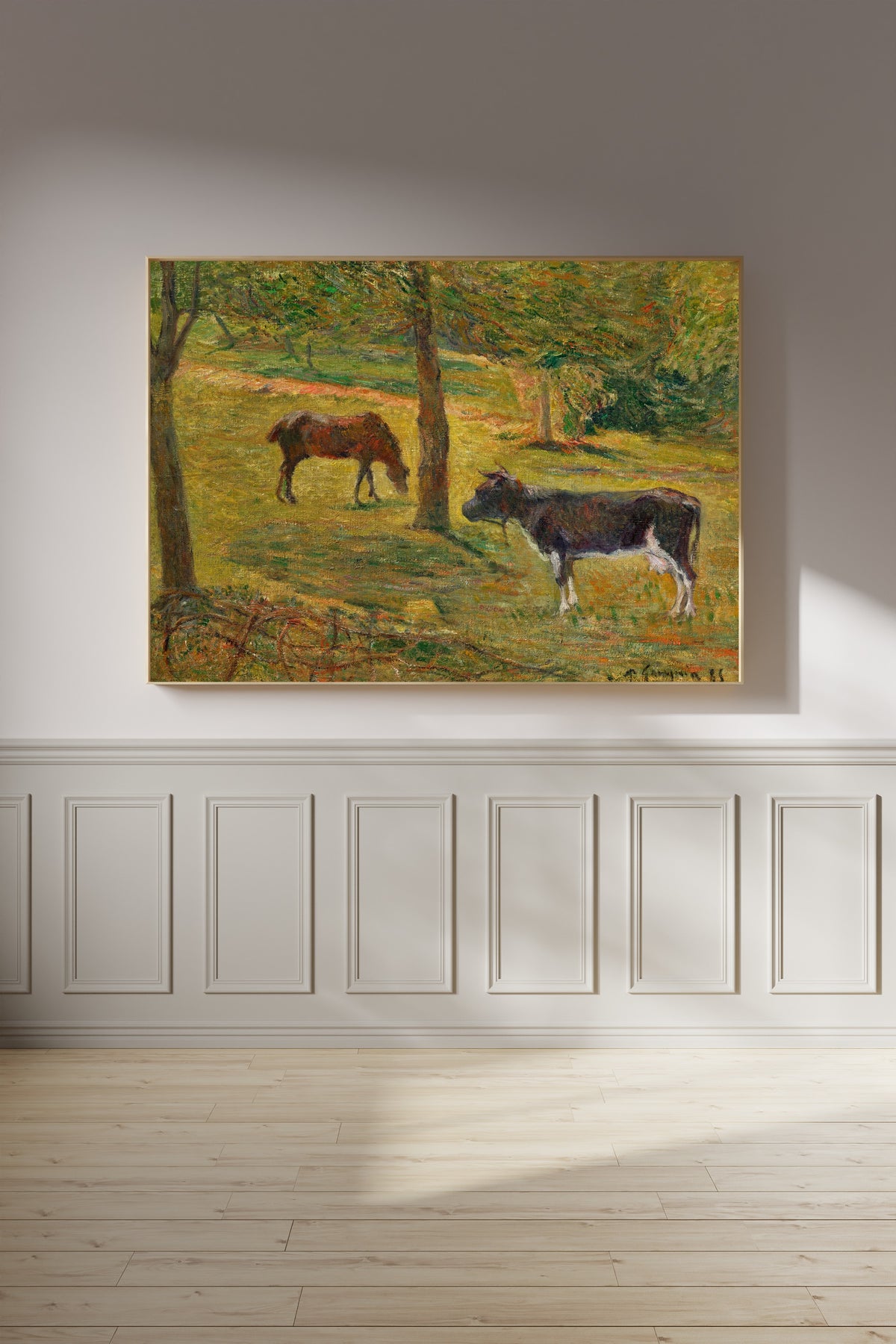 Paul Gauguin — Horse and Cow in a Meadow | Fine Art Print