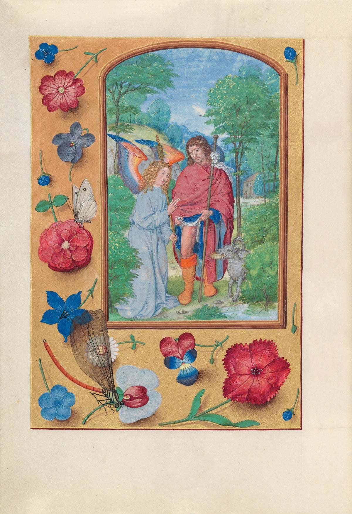 Master of the First Prayerbook of Maximilian — Hours of Queen Isabella the Catholic: Saint Roch | Illuminated Manuscript Print