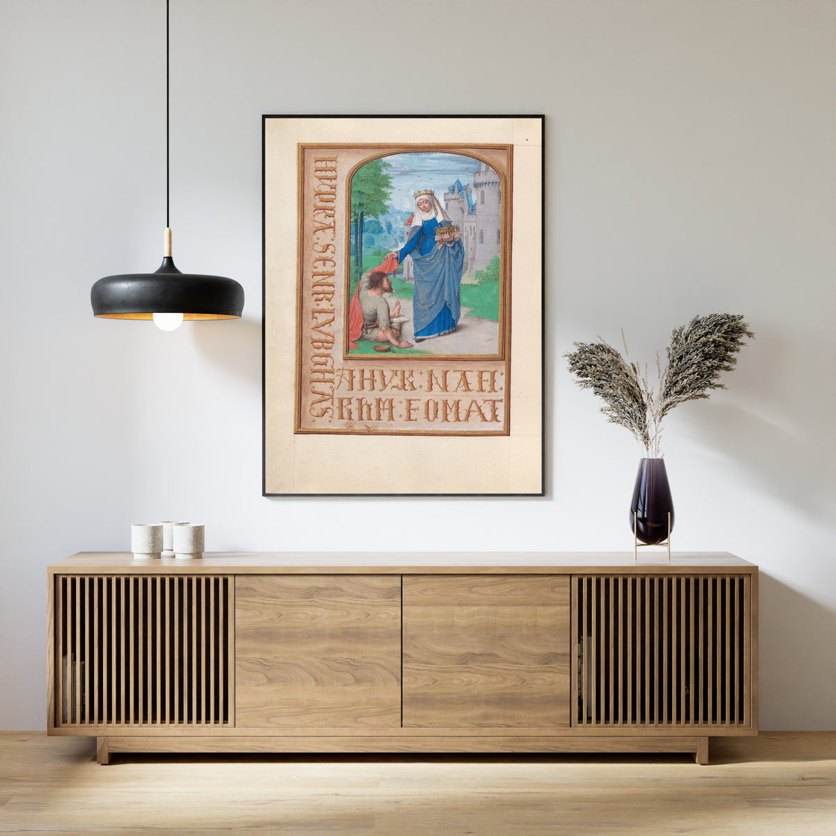 Master of the First Prayerbook of Maximilian — Hours of Queen Isabella the Catholic: St. Elizabeth of Hungary Clothing the Poor | Illuminated Manuscript Print