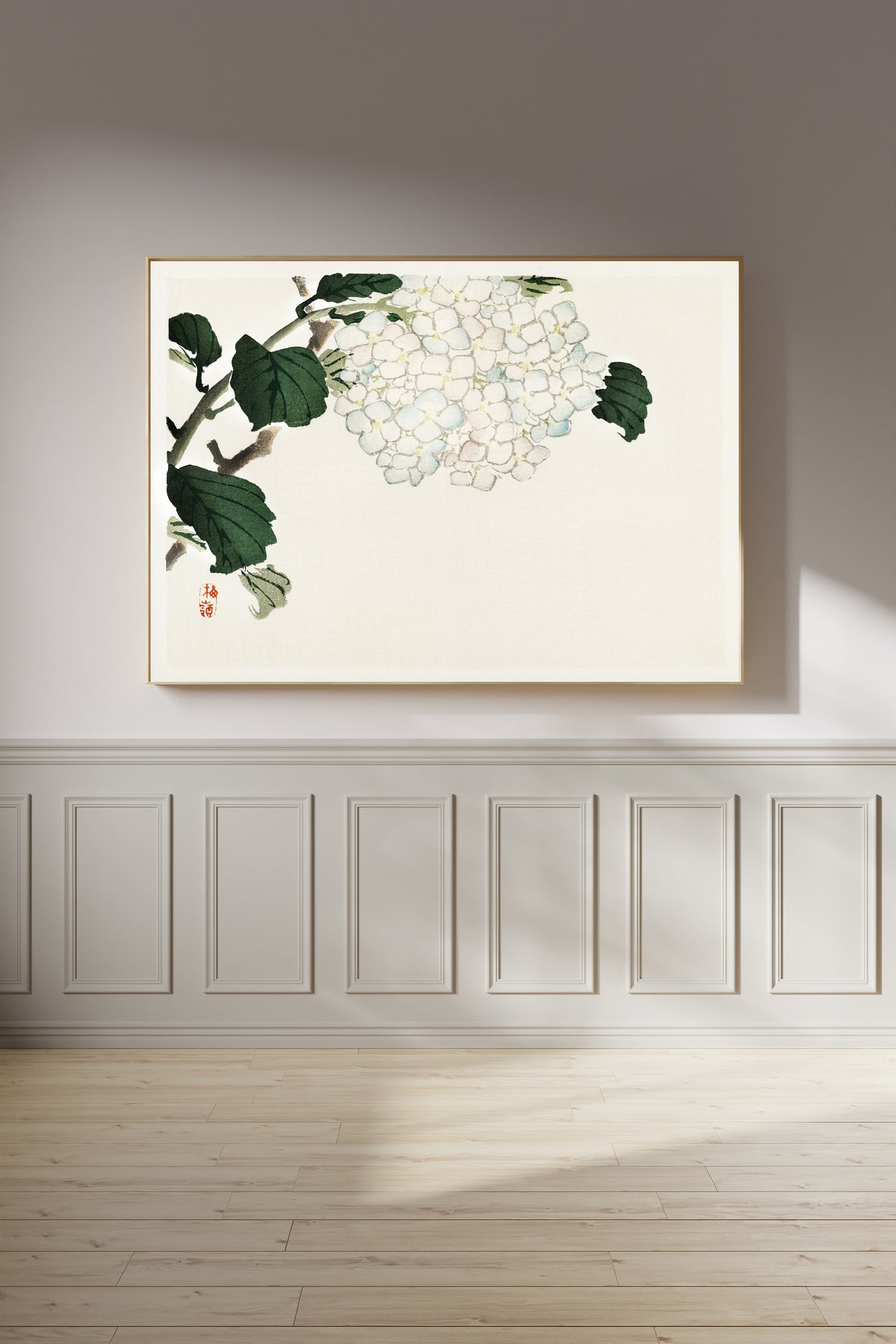 Kōno Bairei — Hydrangea | Japanese Bird & Flower Woodblock Print