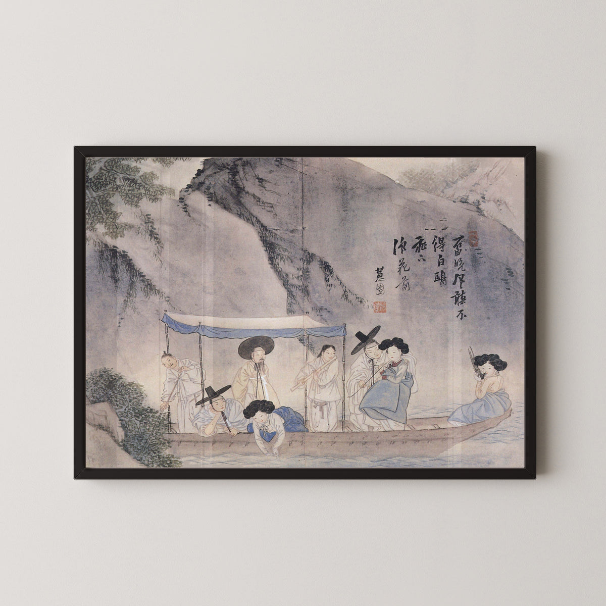 Sin Yun-bok (Hyewon) — Hyewon Genre Painting Album: A Boat Party on the Clean River | Korean Painting Art Print