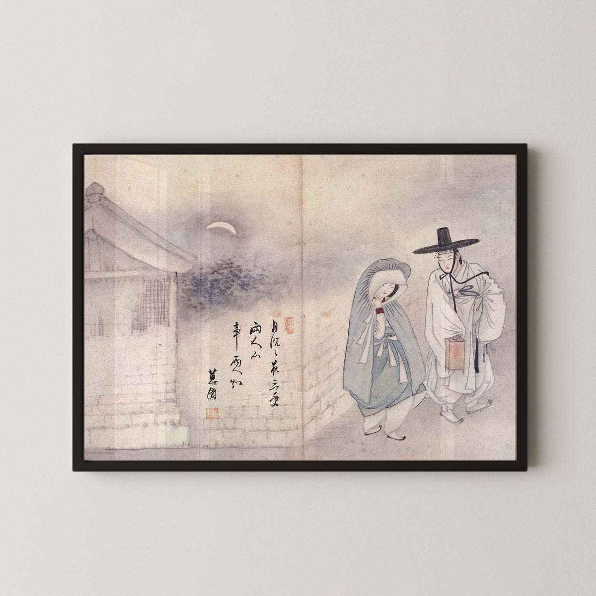 Sin Yun-bok (Hyewon) — Hyewon Genre Painting Album: Lovers under the Moon | Korean Painting Art Print