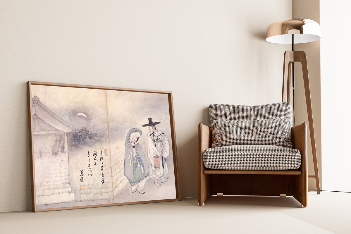 Sin Yun-bok (Hyewon) — Hyewon Genre Painting Album: Lovers under the Moon | Korean Painting Art Print