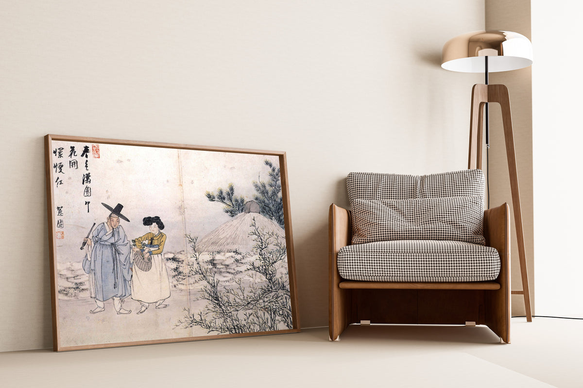 Sin Yun-bok (Hyewon) — Hyewon Genre Painting Album: Spring Mood Covers All the Places | Korean Painting Art Print