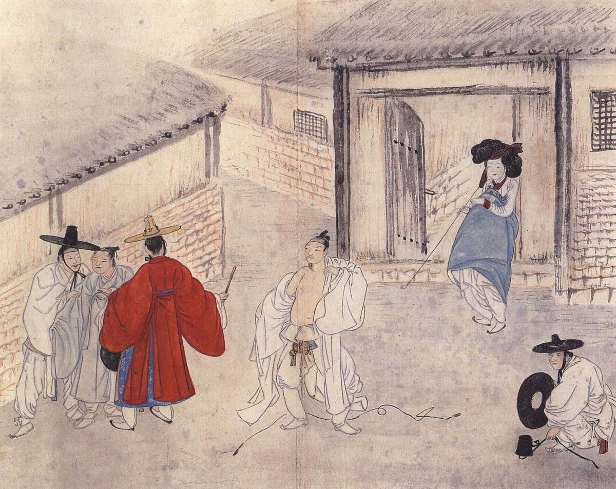 Sin Yun-bok (Hyewon) — Hyewon Genre Painting Album: Who Will Be the Hero at the Brothel? | Korean Painting Art Print