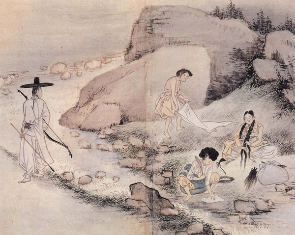 Sin Yun-bok (Hyewon) — Hyewon Pungsokdo: A Story of a Street by a Stream | Korean Painting Art Print