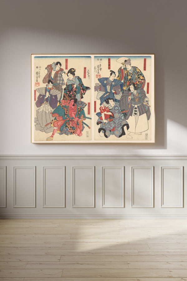 Utagawa Kuniyoshi — Ichikawa Danjūrō VIII in Eight Roles | Japanese Woodblock Print (Ukiyo-e)