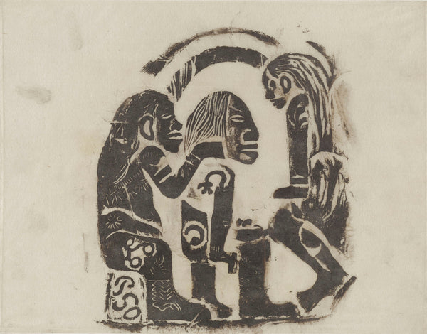 Paul Gauguin — Idol with a Pearl: Scene with Three Figures | Woodcut Print