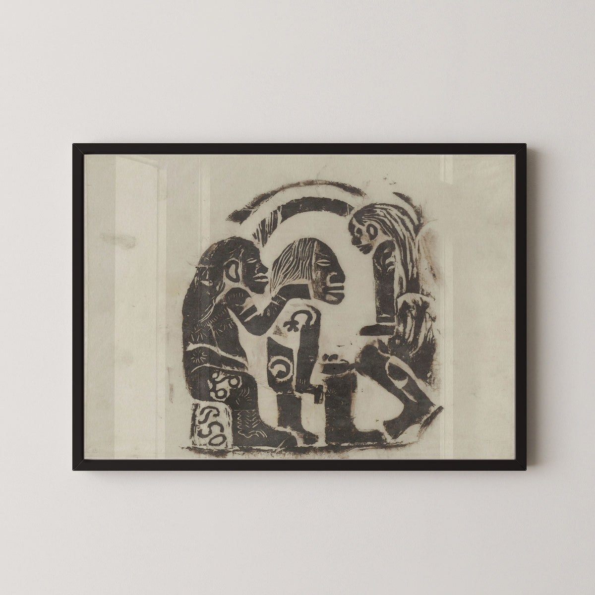 Paul Gauguin — Idol with a Pearl: Scene with Three Figures | Woodcut Print