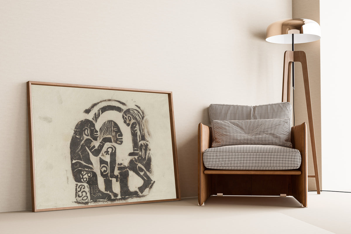 Paul Gauguin — Idol with a Pearl: Scene with Three Figures | Woodcut Print