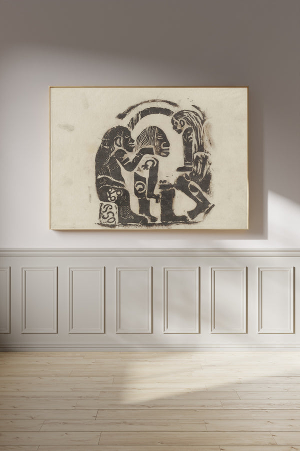 Paul Gauguin — Idol with a Pearl: Scene with Three Figures | Woodcut Print