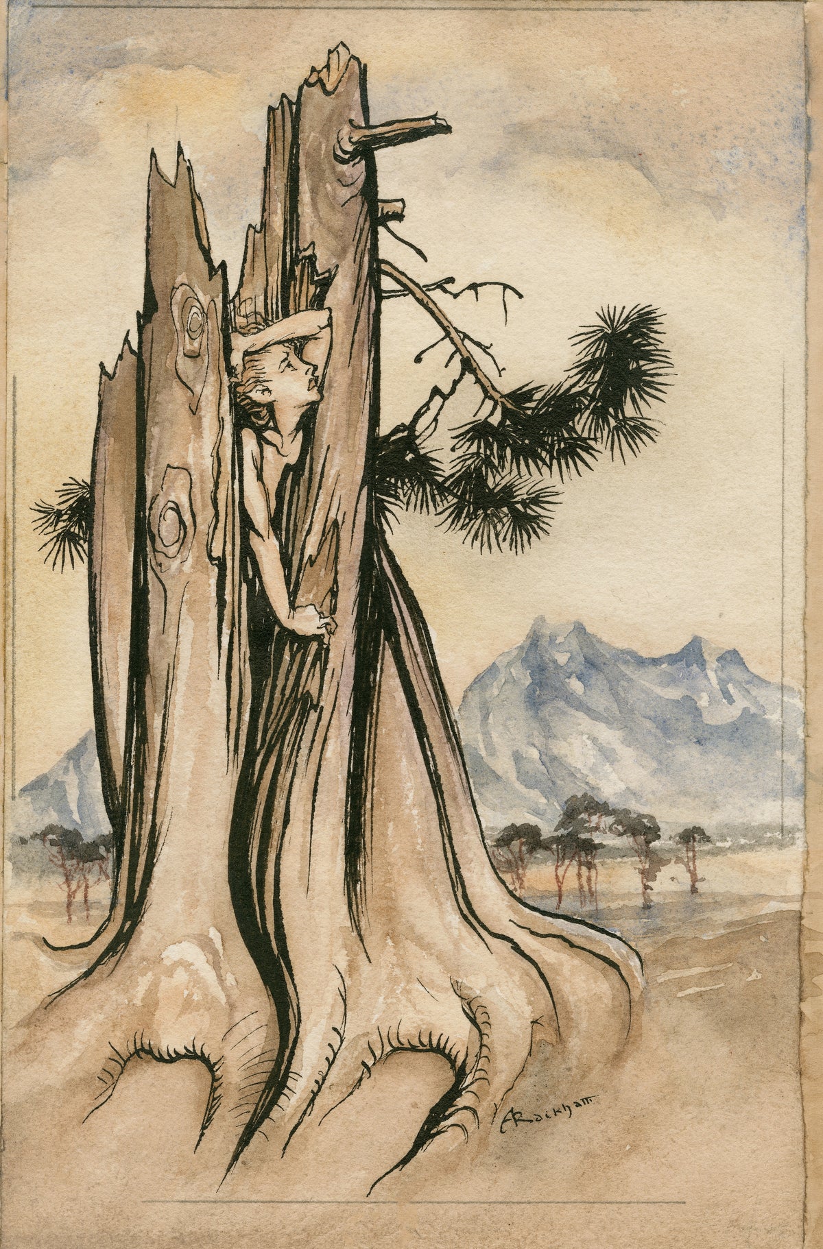 Arthur Rackham — Imprisoned Ariel | Shakespeare Illustration Print