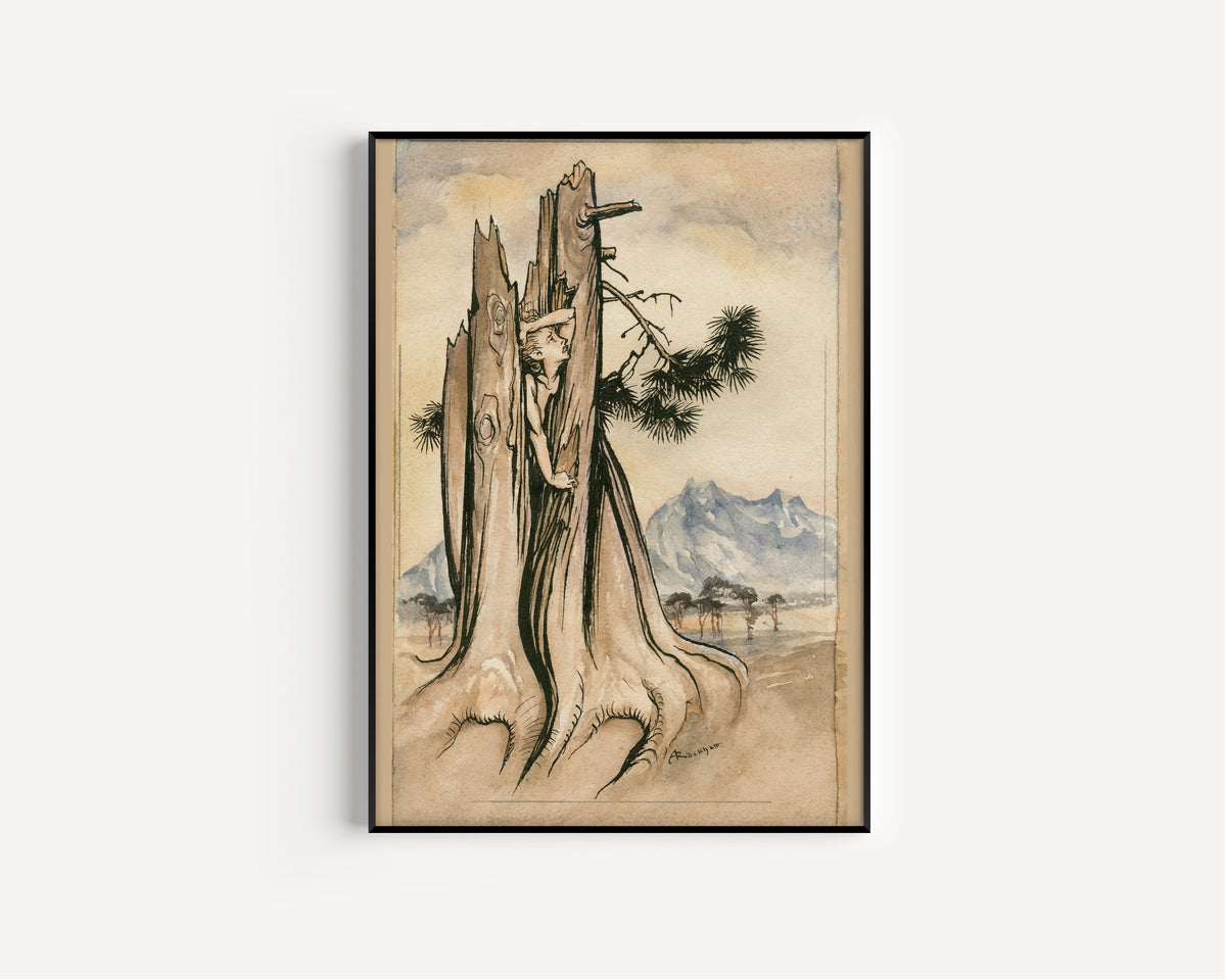 Arthur Rackham — Imprisoned Ariel | Shakespeare Illustration Print