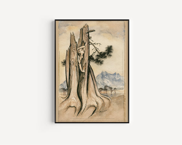 Arthur Rackham — Imprisoned Ariel | Shakespeare Illustration Print