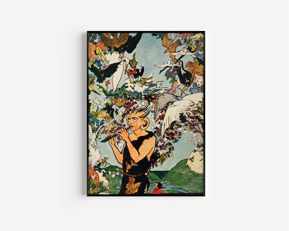 Pamela Colman Smith — In Chimney Corners: So the Giant Blew a Whistle | Fairy Tale Illustration Print