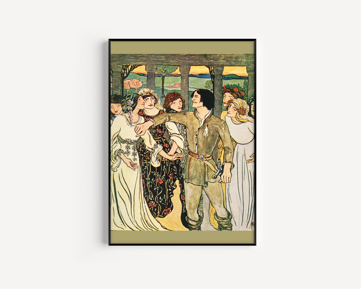 Pamela Colman Smith — In Chimney Corners: Then Jack Went into the Castle | Fairy Tale Illustration Print