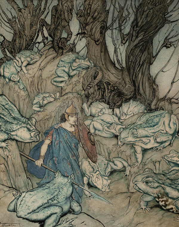 Arthur Rackham — In a Forked Glen He Was Surrounded by Giant Toads | Fairy Tale Illustration Print