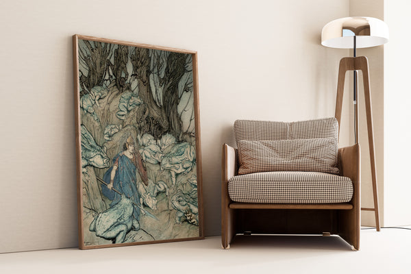 Arthur Rackham — In a Forked Glen He Was Surrounded by Giant Toads | Fairy Tale Illustration Print