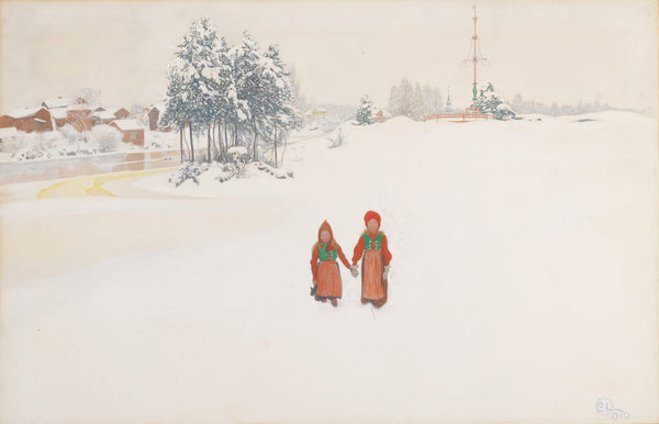 Carl Larsson — In the Snow | Swedish Watercolour Print