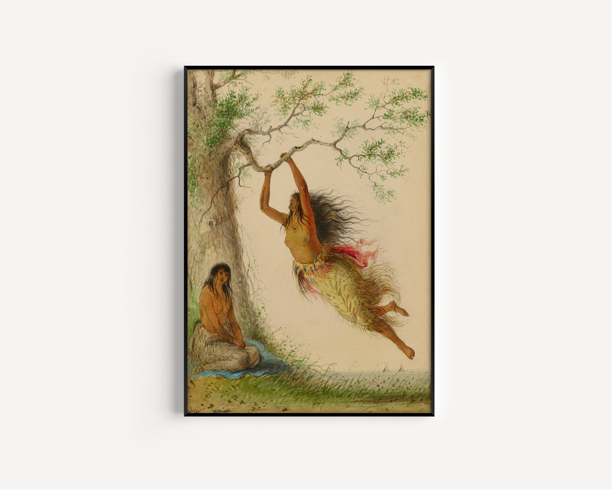 Alfred Jacob Miller — Indian Girls Swinging | Western Art Print