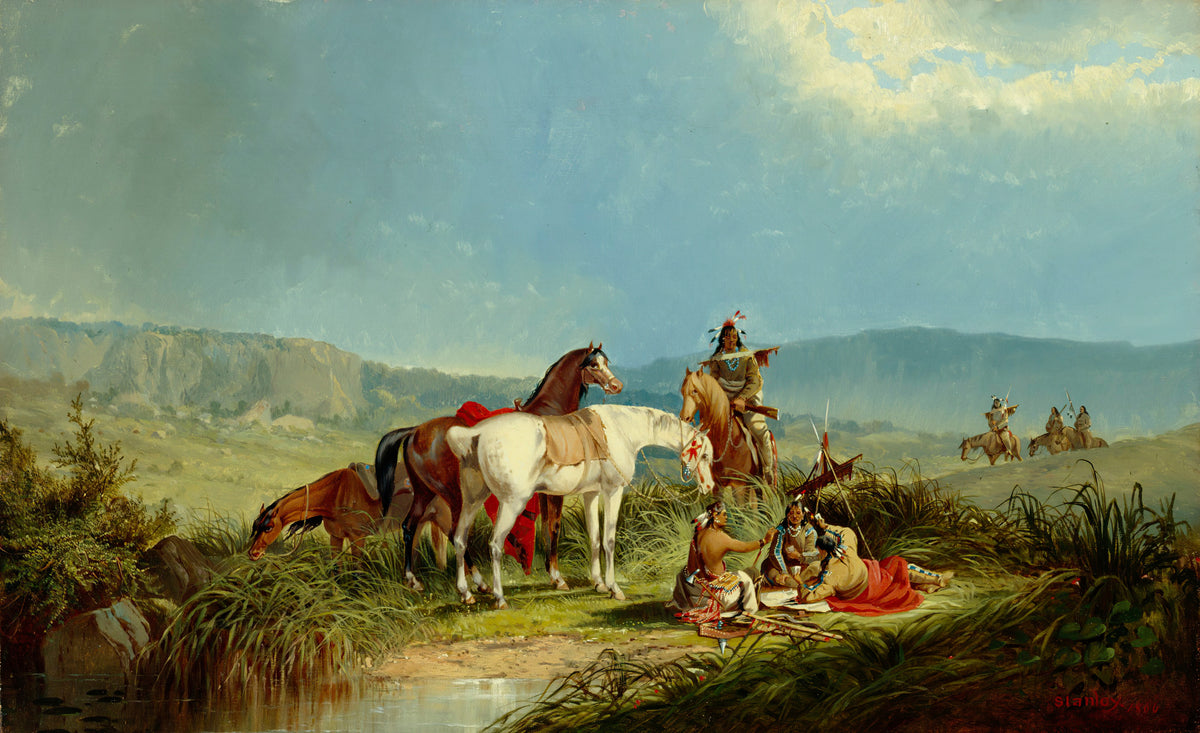 John Mix Stanley — Indians Playing Cards | Western Art Print