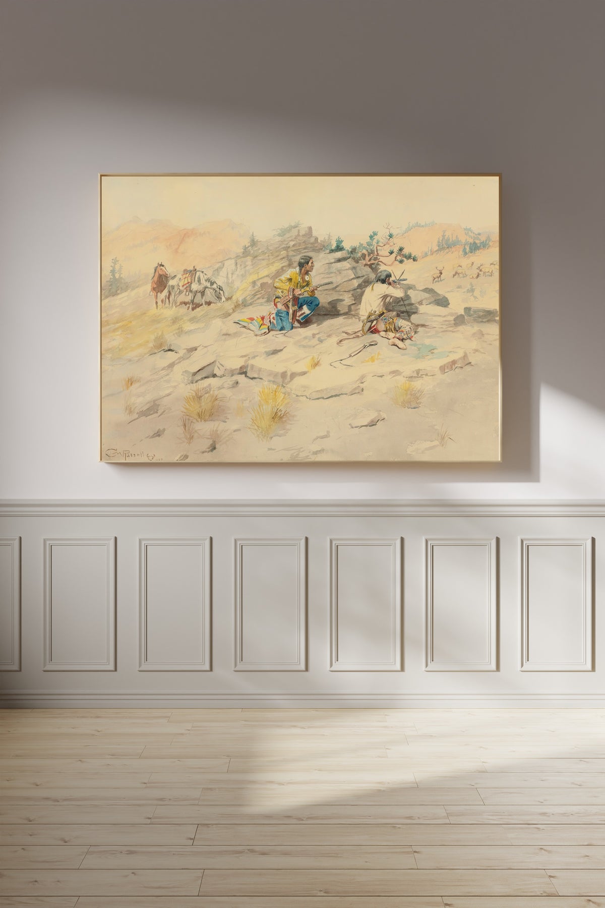 Charles M. Russell — Indians Stalking Elk | Western Art Print