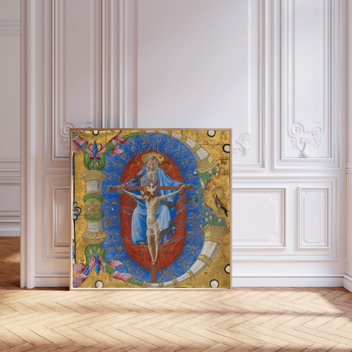 Taddeo Crivelli — Initial B: The Trinity | Illuminated Initial Print